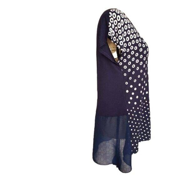 Women's Blouse Lightweight Loose Fit Embellished Hi Lo Bling Top Medium NWOT - Picture 7 of 8